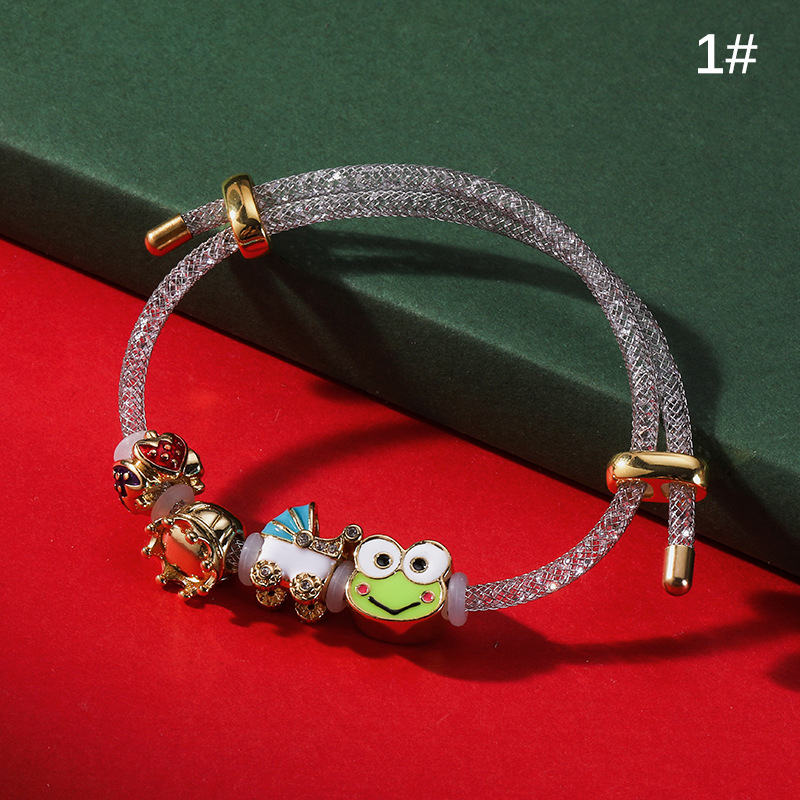 Fashion Cartoon Copper Enamel Inlay Zircon Bracelets 1 Piece
