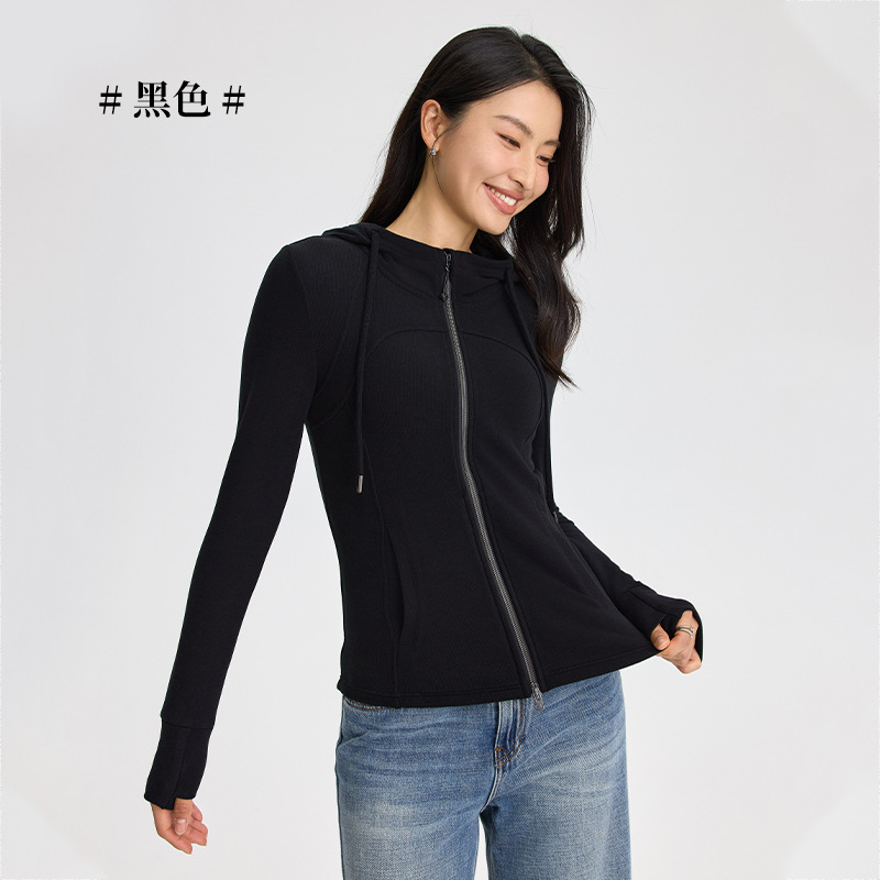 女性のヒアルロン酸の両面の徳の絨毯の美しい肌の服のファスナーのカーディガンの秋冬の新型の修身のファッションの帽子のコート