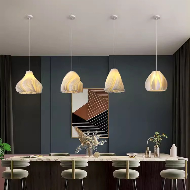 Nórdico moderno minimalista restaurante 3D candelabro dormitorio estilo crema francesa puerta de entrada bar tienda hierro de cabezal de cama comercial
