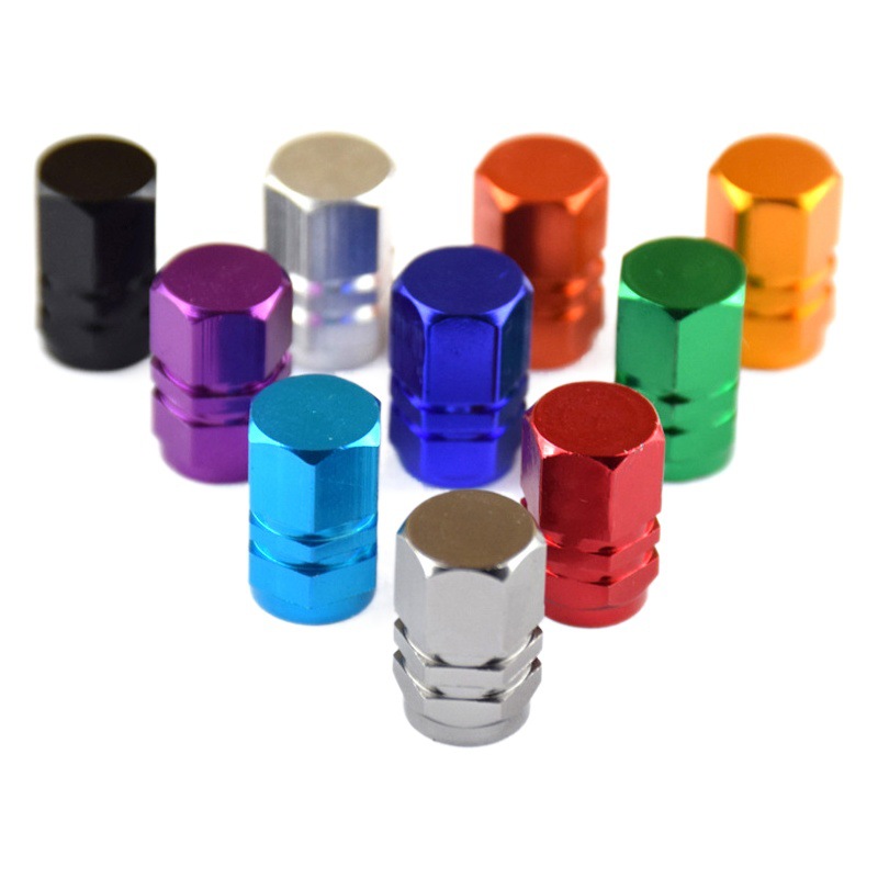 Color aluminum alloy valve cap anti-leakage hexagonal cap car personality decorative air nozzle cover ten color spot