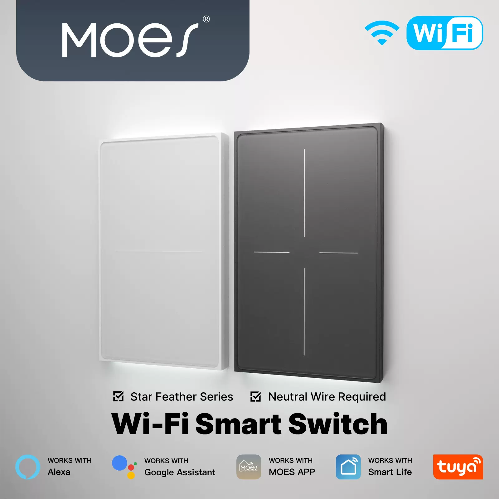 涂鸦智能家居WIFI开关app控制肤感玻璃场景切换墙壁智能开关