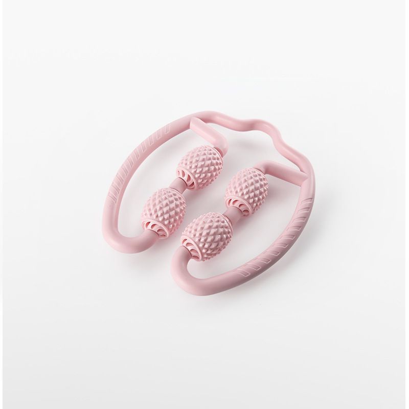 Masajeador de anillo Yoga rodillo de masaje de 4 ruedas muslo relajación muscular masaje de espuma palo clip de pierna masajeador