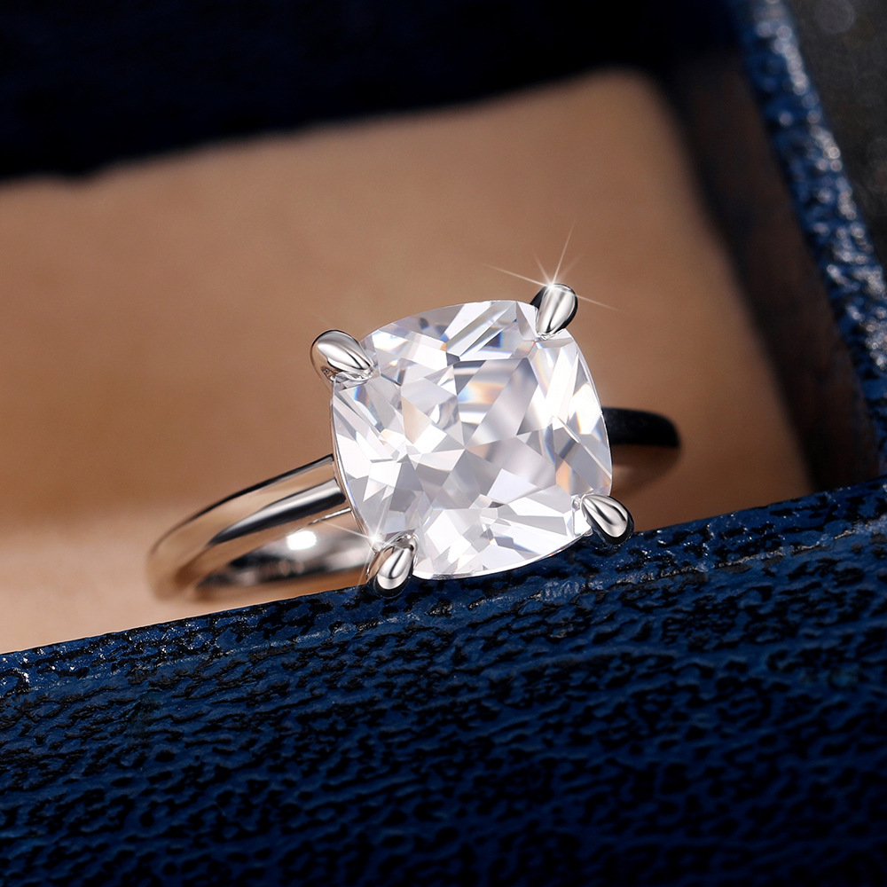 Geometric Pattern Elegant Classic Style Geometric Copper Inlay Zircon Rings