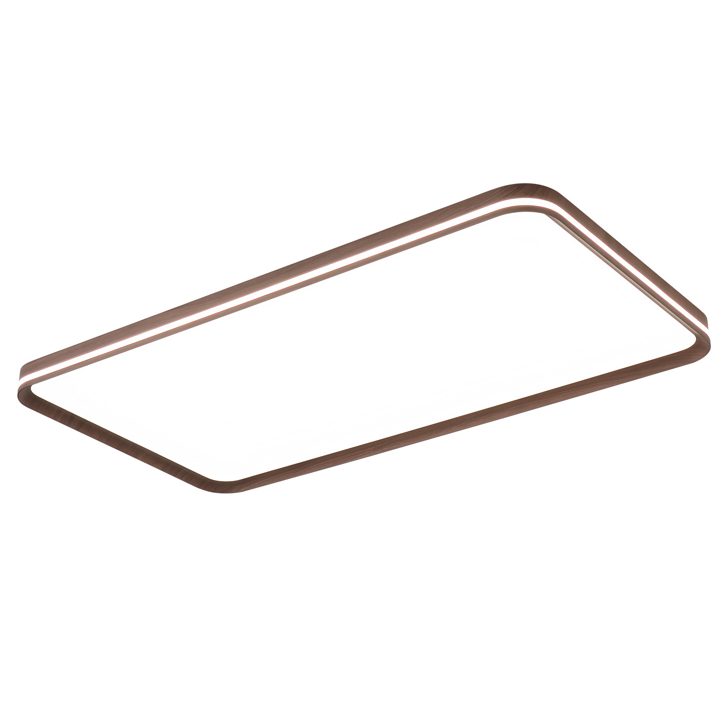 Nueva lámpara de sala de estar china retro color nuez de espectro completo protector de ojos sala de estar dormitorio lámpara principal Zhongshan lámpara de techo