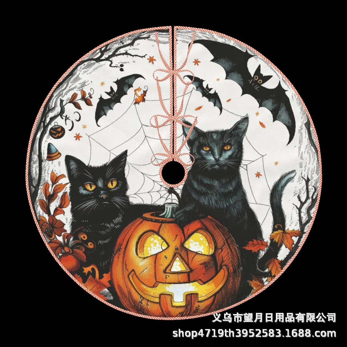 Кроссбордная сеkс Halloween елочная юбка новая фланелевая линя рождественские украшения тыква призрак летучая мышь черная кошка ведьма