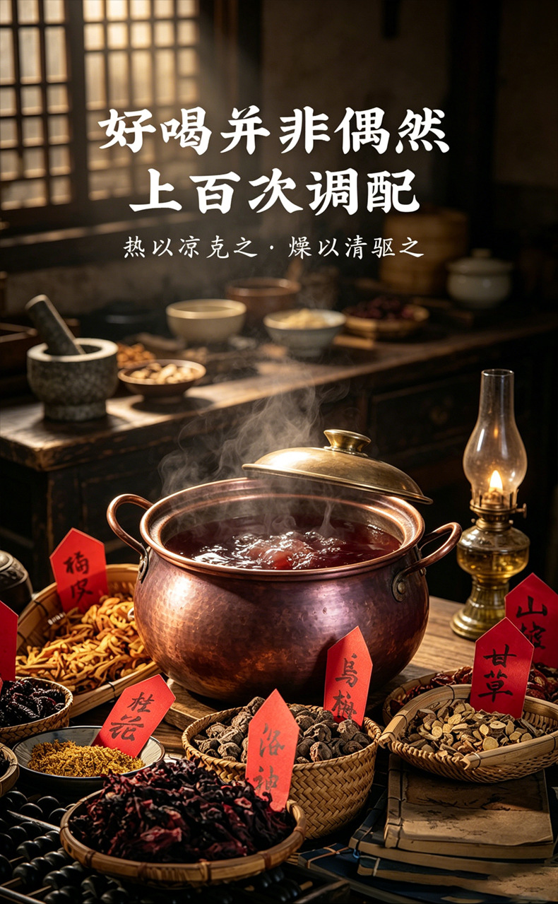Sour Plum Soup Herbal Drink Mix Suan Mei Tang Old Beijing Style 100g Sugar Free Brew Pack overview
