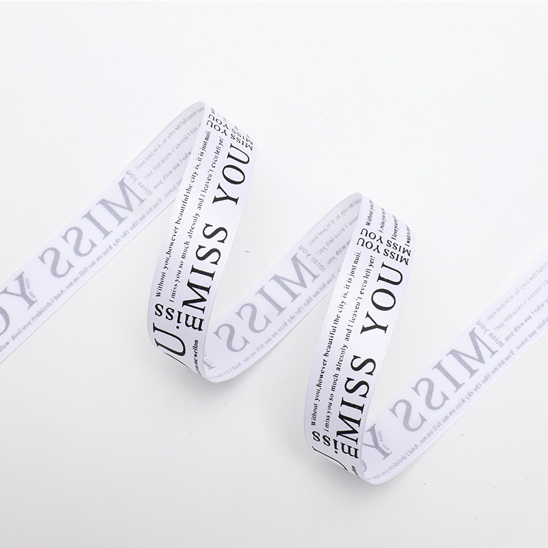 2,5 cm flor floral caja de regalo cinta de poliéster pastel DIY arco cinta sólo para usted letra inglesa cinta