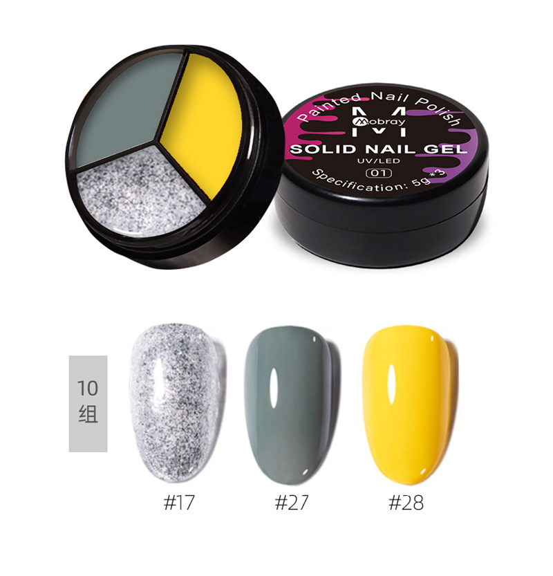 Internet celebridad nueva manicura de tres colores sólido esmalte de uñas gel relleno japonés crema de leche sólida color sólido lentejuelas esmalte de uñas gel