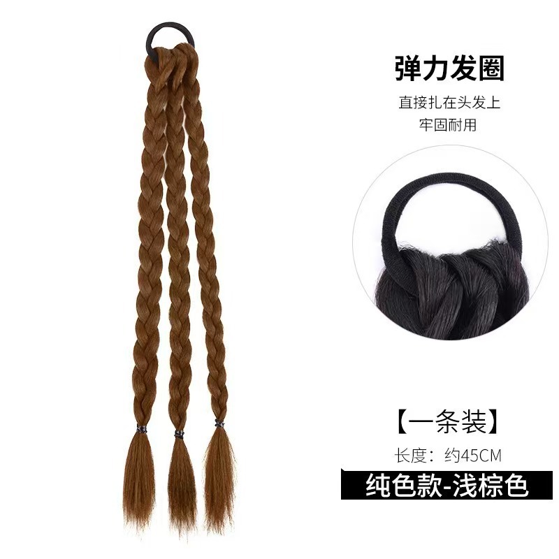 Trenza de peludo para niños Trenza de boxeo dulce y fresca Trenza de doble cola de caballo simulación Trenza de giro tipo correa Trenza de espina de pescado Trenza sucia de chica caliente