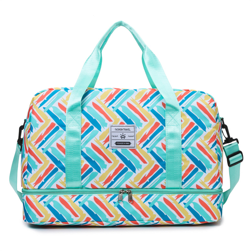 Comercio exterior al por mayor nueva bolsa de viaje portátil de gran capacidad de corta distancia almacenamiento separado en seco y húmedo bolsa de gimnasio de yoga bolsa de equipaje