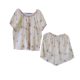 Loquat-high-end feeling retro national style cotton summer thin short sleeve shorts cotton suit home clothing summer