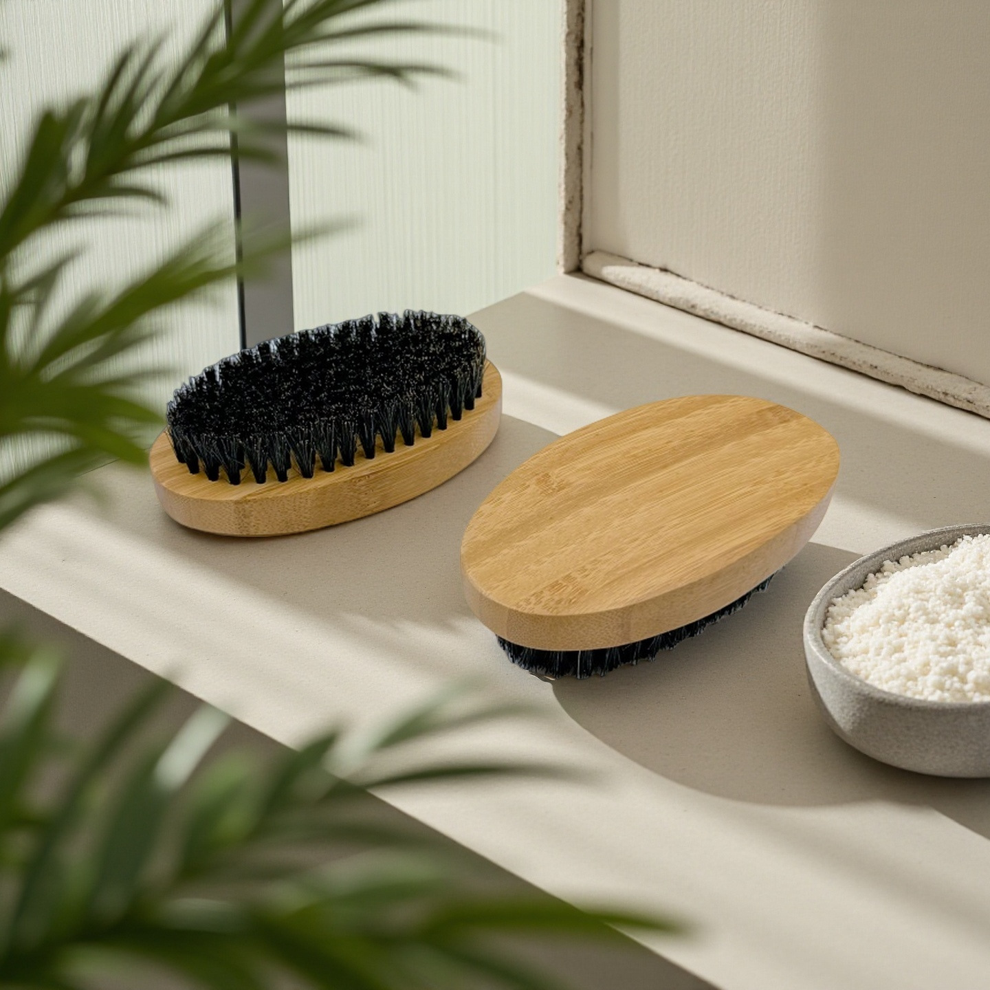 Cepillo de peinado de cabeza de aceite explosivo transfronterizo Cepillo de pelo roto Cepillo de melena de cerdo de bambú Cepillo de pelo portátil Cepillo de barba ovalado