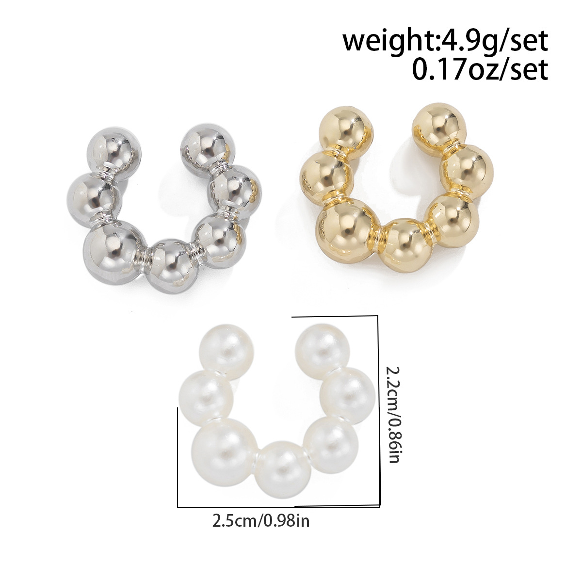 8g Weight Ear Cuffs Classification 1 Set Quantity Holiday, Daily Occasion CCB Material Geometric, Circle Pattern All Seasons Season Women's Gender Plating Design Simple Style Style 1 Set Simple Style Geometric Circle CCB Women's Ear Cuffs 9