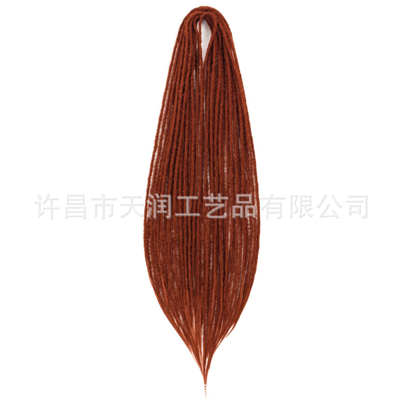 Fabricantes europeos y americanos suministro directo de fibra química crochet peluca trenza sucia doble cola trenza sucia peluca dreadlockdoubleend