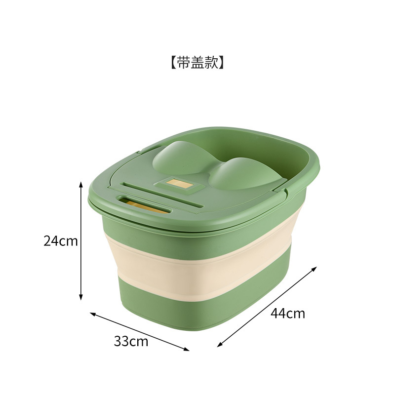 Cubo de baño de pies con cinturón plegable, baño de pies, baño de pies portátil que se puede almacenar, cubo de lavado de pies sobre la pantorrilla, cubo de alta profundidad, baño de pies