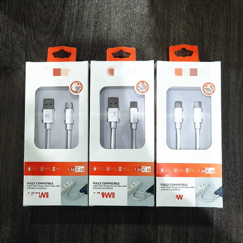 X-10 линия передачи данных Порт Android плоский фруктовый порт Тип-C Плоский порт линия зарядки широкий порт линия передачи данных линия PD с упаковкой