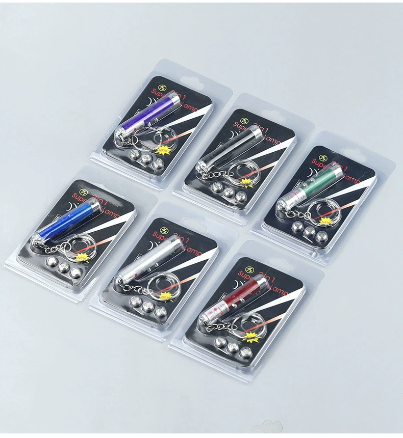 Интерактивная лазерная игрушка-удочка для кошек, USB/брелок, перезаряжаемая, случайный цвет