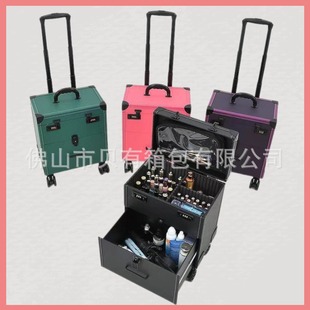 Source Manufacturer Makeup Case with Trolley, Professional Nail Art Toolbox and Makeup Tattoo Storage Large-Capacity Bag with Universal Wheels
