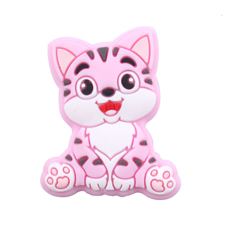 Nuevos artículos para bebés DIY animales de dibujos animados gatitos joyas de silicona pezón cadena de dientes molares accesorios de pulsera de diente