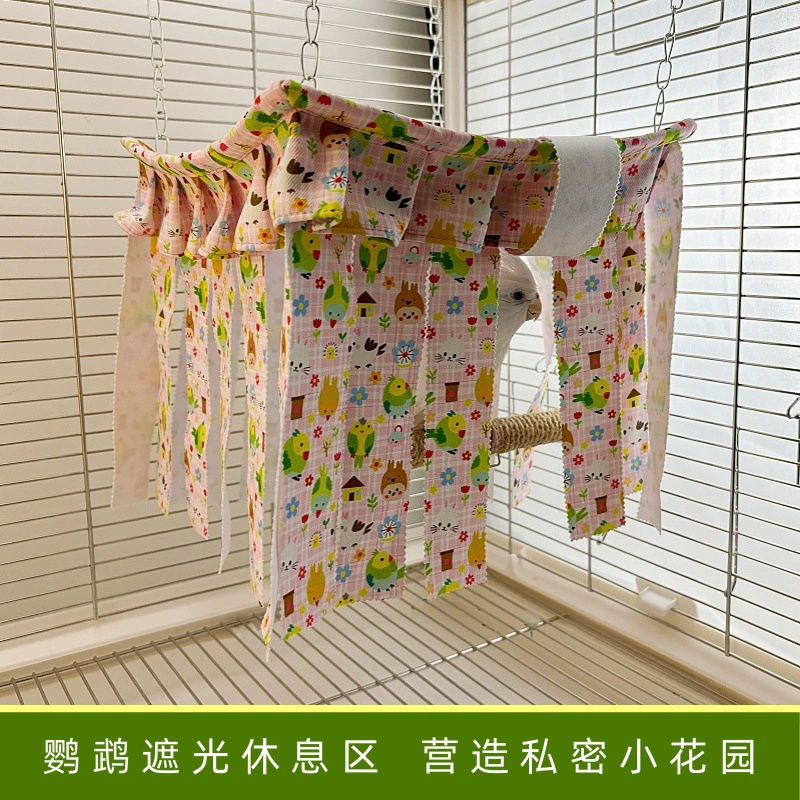 Летнее птичье гнездо для попугая, прохладный домик-укрытие, подвесной гамак, угловая блокирующая дверная занавеска, гнездо с кисточками, жалюзи, занавеска с пионом