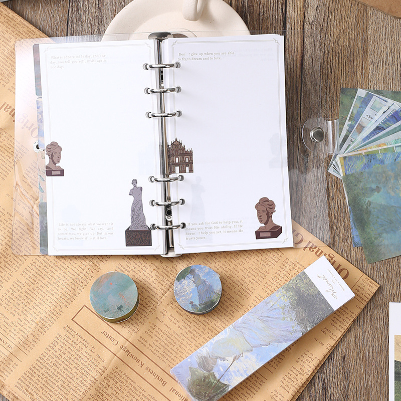 Set de papelería artística estilo Van Gogh y Monet – cuaderno de notas y regalo escolar creativo