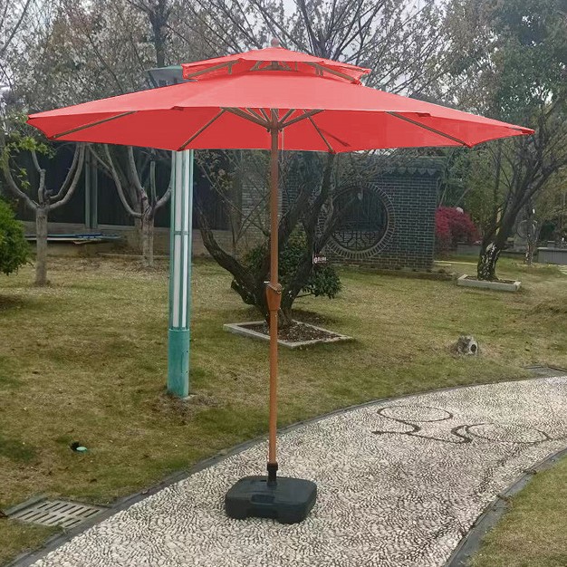 Paraguas al aire libre patio al aire libre jardín mitad de paraguas solar camping cabina de seguridad paraguas image 61