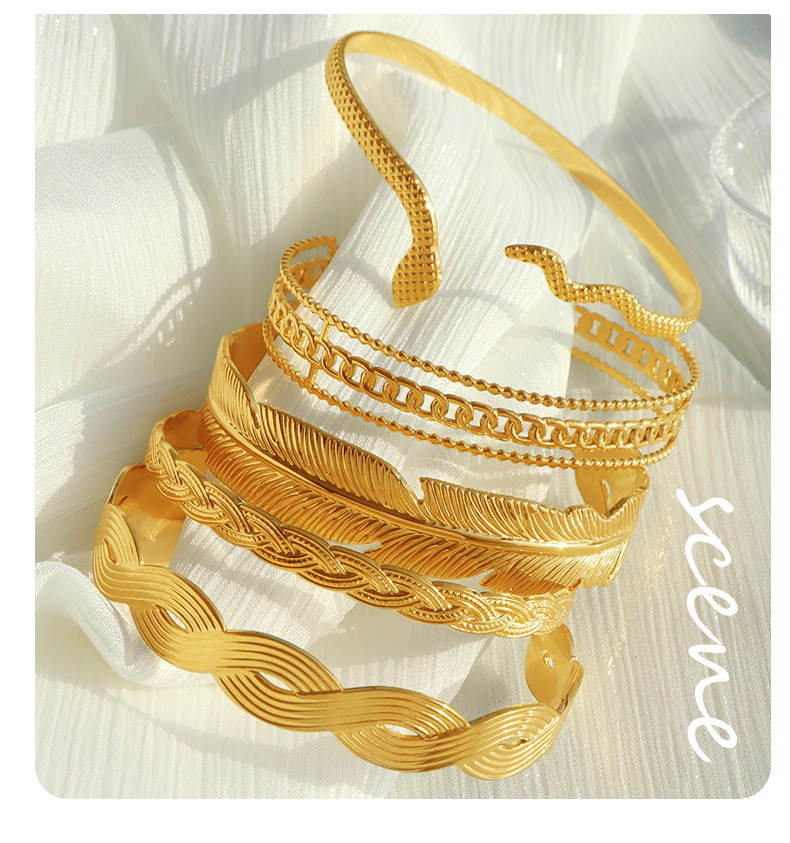 Acier Au Titane Style IG Géométrique Placage Bracelet display picture 3