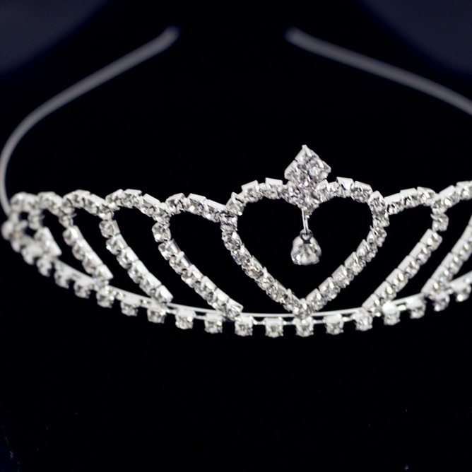 Estilo coreano de moda nueva exquisita princesa corona los niños galvanizados rhinestone diadema accesorios pelo fabricante