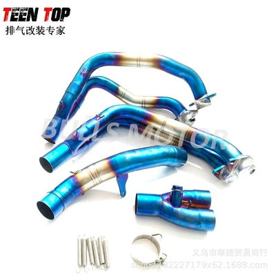Exhaust manifold | Motorcycle Z1000 Front Connecting - z1000-single-row-stainless-steel-half-blue-front-section