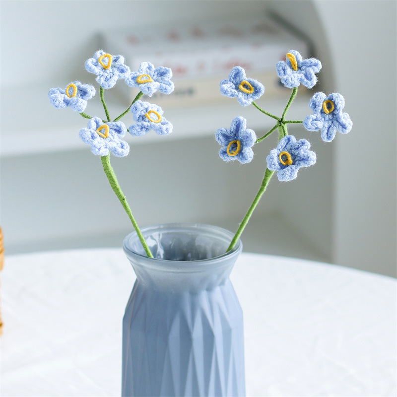 クロスボーダーの手編みの完成品の小さい花束は花の毛糸のメリヤスの花束を模倣します。|undefined