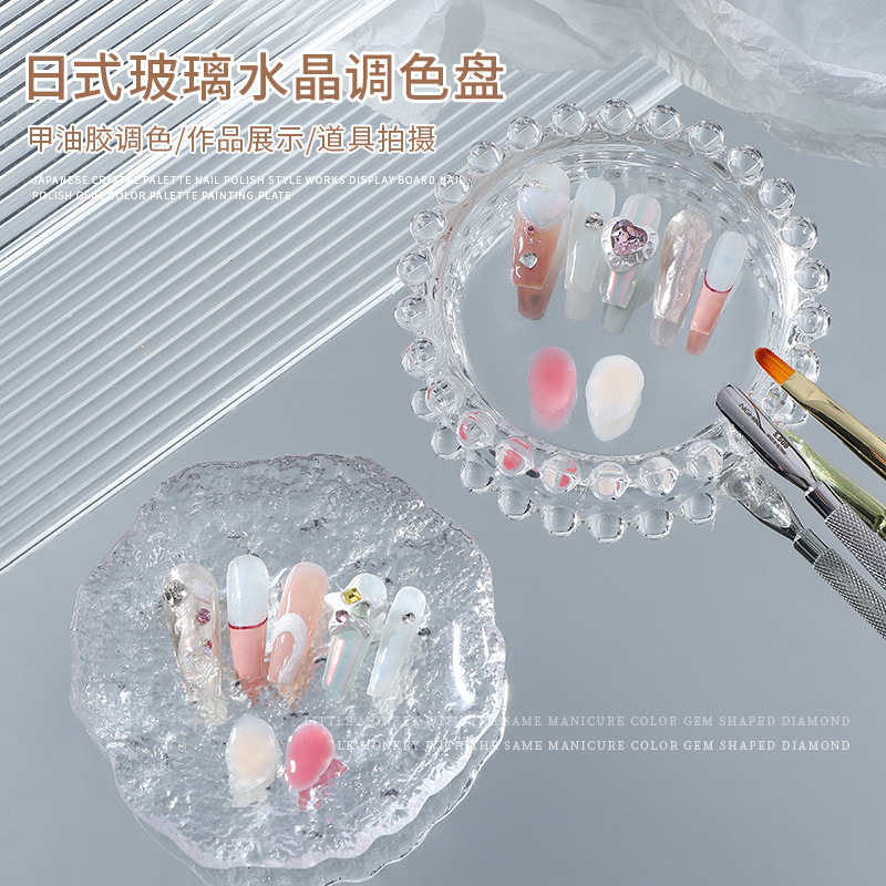 Nail Art Red de cristal paleta sostenedor la pluma accesorios tiro alta transparente esmerilado textura placa Perla herramienta visualización