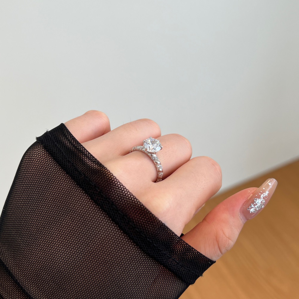 2g Weight Zircon Inlay Material Rings Classification 5, 9 Ring Size Holiday, Daily Occasion 925 Sterling Silver Material Geometric Pattern 2025 Spring and Summer Season Women's Gender Elegant, Simple Style Style 925 Sterling Silver Zircon Geometric Rings 925 Sterling Silver Rings 34