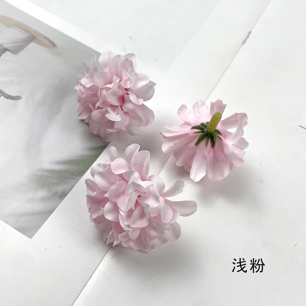 Simulación multicapa hortenida crisantemo cabeza DIY hecha a mano tocado material flor artificial decoración de la sala de bodas diseño de fondo de pared