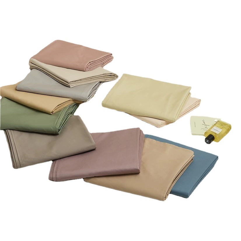 Комплект постельного белья из 100% хлопка высшего качества (длинноволокнистый хлопок Синьцзянь), однотонный, простой дизайн, включающий простыню, наволочку, пододеяльник из чистого хлопка.