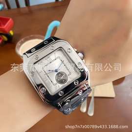 复古卡家奢华手表杜蒙罗马系列玫瑰金钢带方形山度女士表石英腕表