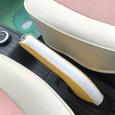Sürətlər qutusu və əl tormozu başlıqları Gear Handbrake Cover Mini - macaron-handbrake-set-yellow-spell-white