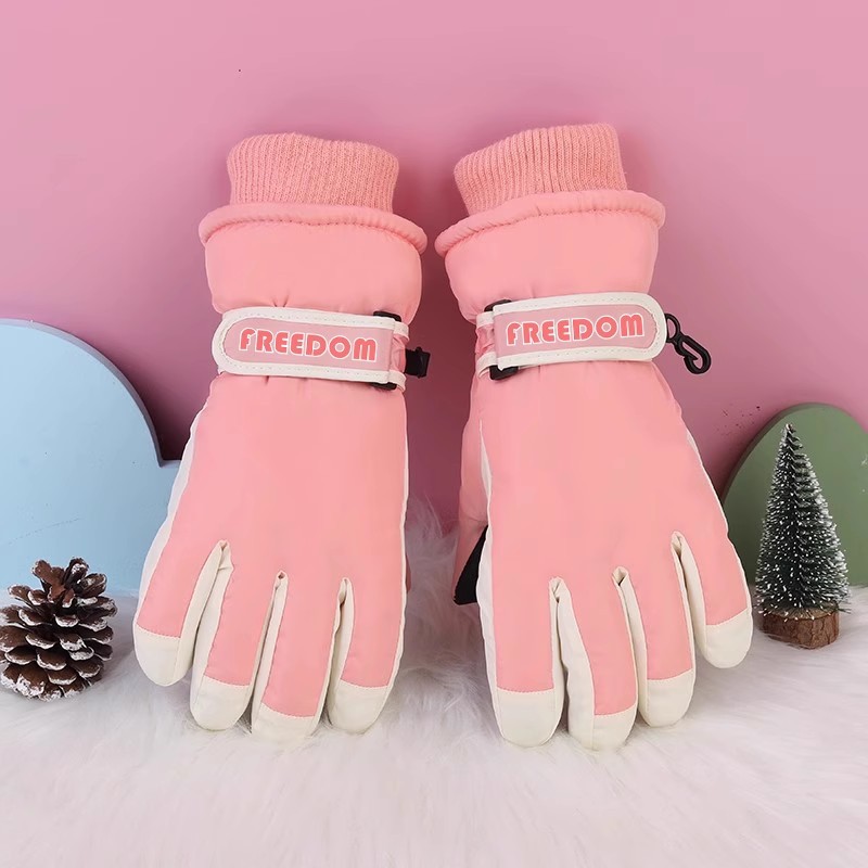 3-17 Niños de mediana edad niños gruesos a prueba de frío a prueba de agua a prueba de viento antideslizante y caliente para jugar con guantes de sedro para esquiar en invierno