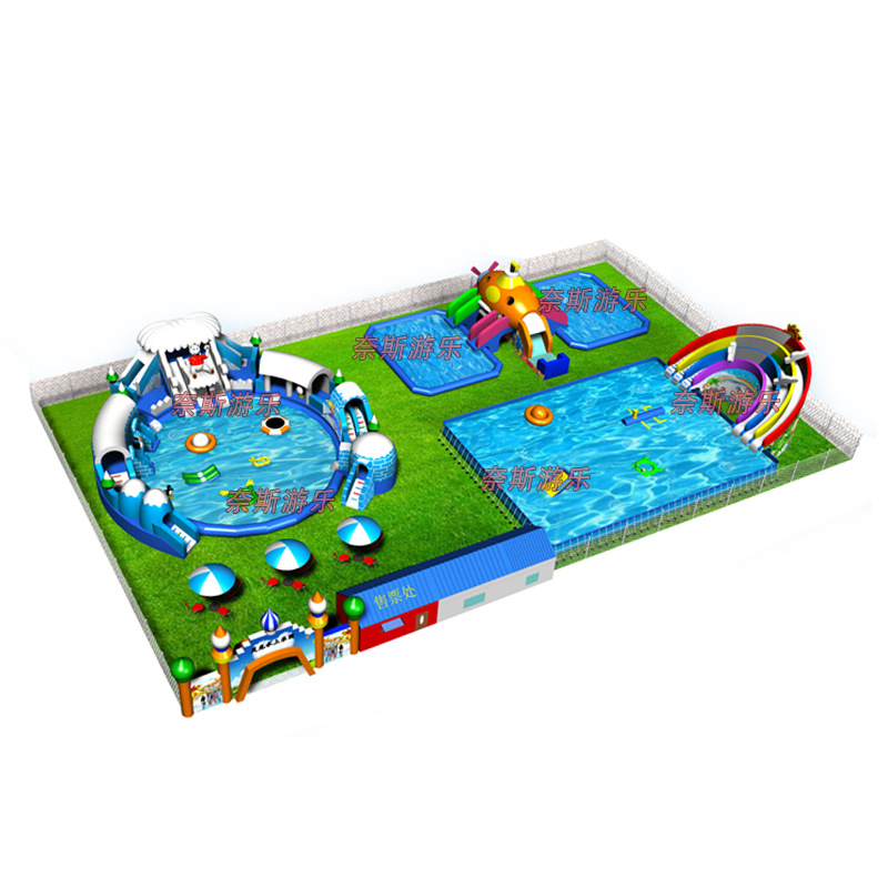 Tobogán Acuático Inflable, Aventura en la Jungla, Parque Acuático Móvil al Aire Libre, Equipo Grande, Piscina Inflable, Tobogán Inflable