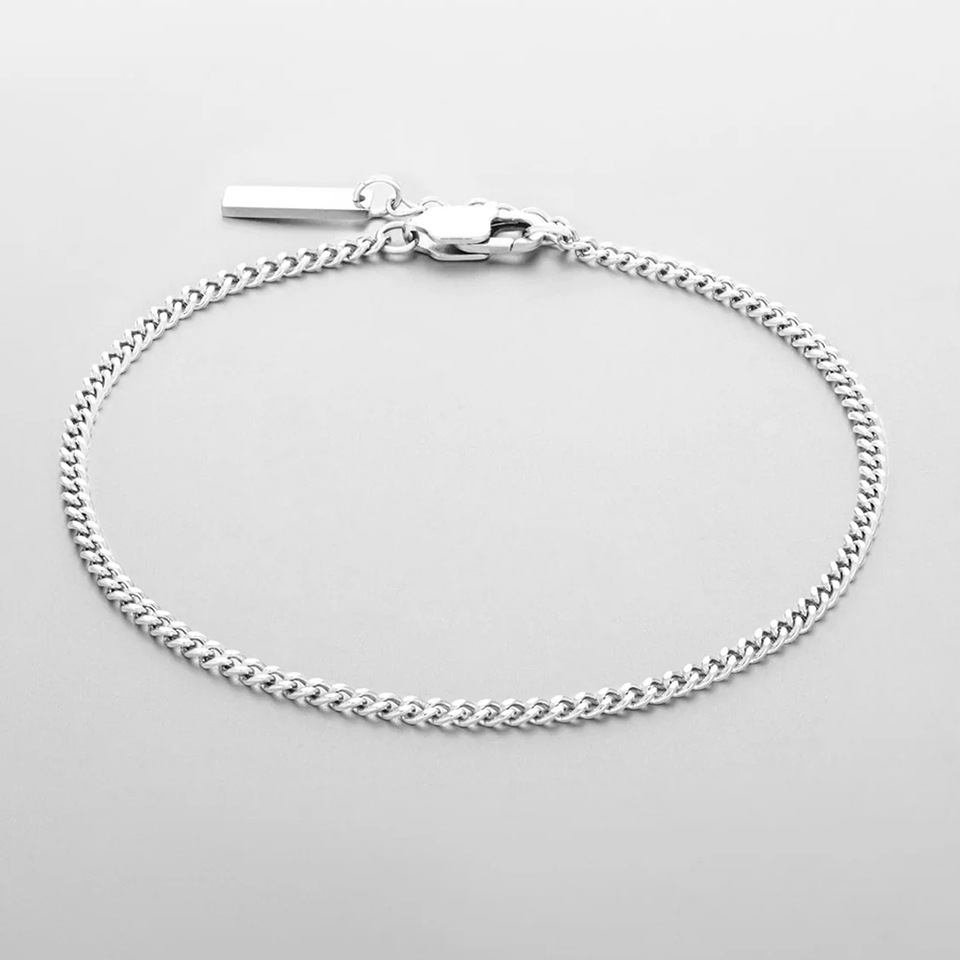 7g Weight Chain Bracelet Classification 304 Stainless Steel Chain Material Cuban Link Chain Curb Chain Chain Type Vintage Style Classic Style Solid Color 304 Stainless Steel Plating Men's Chain Bracelet Men's Chain Bracelets