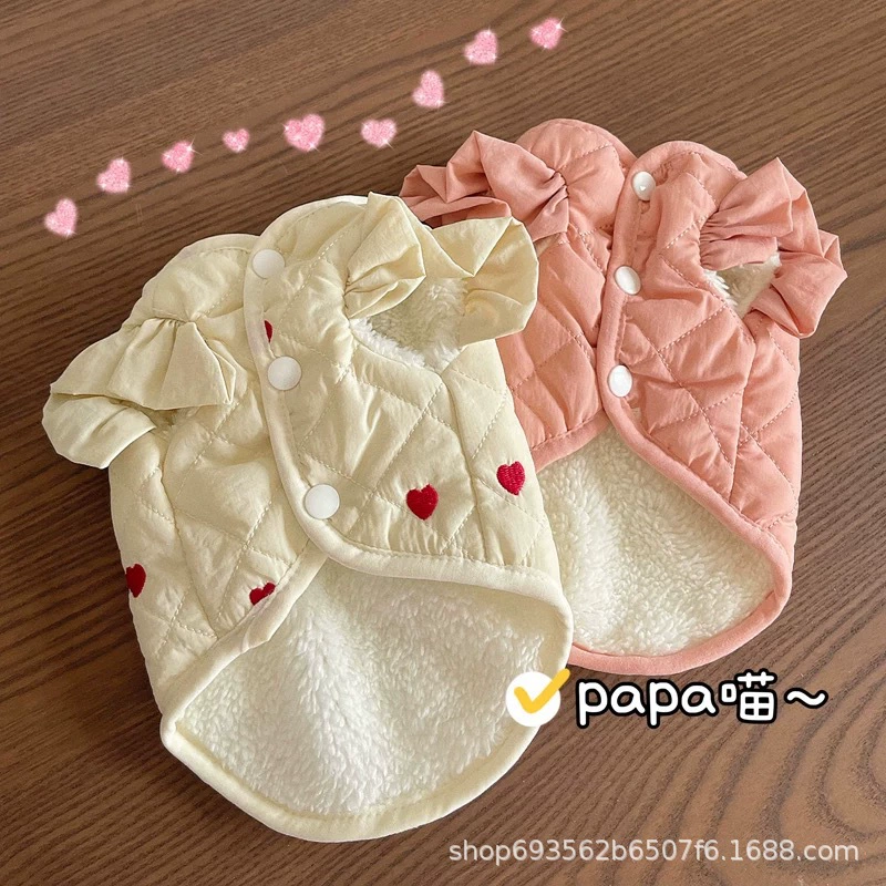 Домашние животные Осень и Зима Теплые Летающие рукава Маленький Жилет Тедди Пи Медведь Шнер Бомей Кошка Жилет