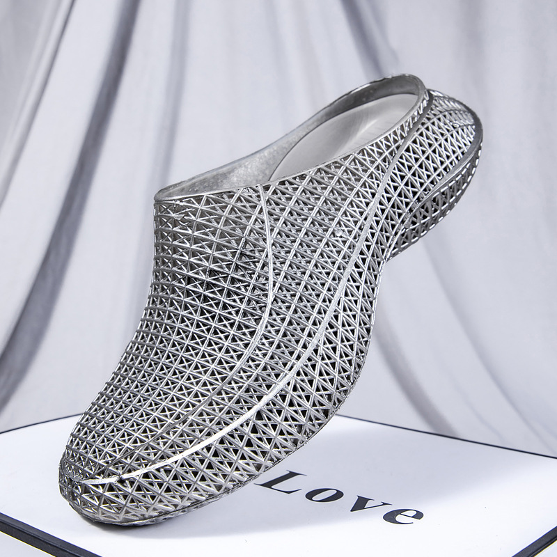 3D printed men's slippers 2026 summer hollow breathable sandals men's outdoor high-end casual men's clogs 3D printed men's slippers 2026 summer hollow breathable sandals men's outdoor high-end casual men's clogs