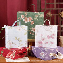 复古繁花翻盖手提礼品盒结婚伴手礼盒情人节礼盒喜糖盒包装盒子