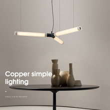 法式长条吊线灯商场吊灯餐厅餐桌样板房设计师360度发光造型led灯