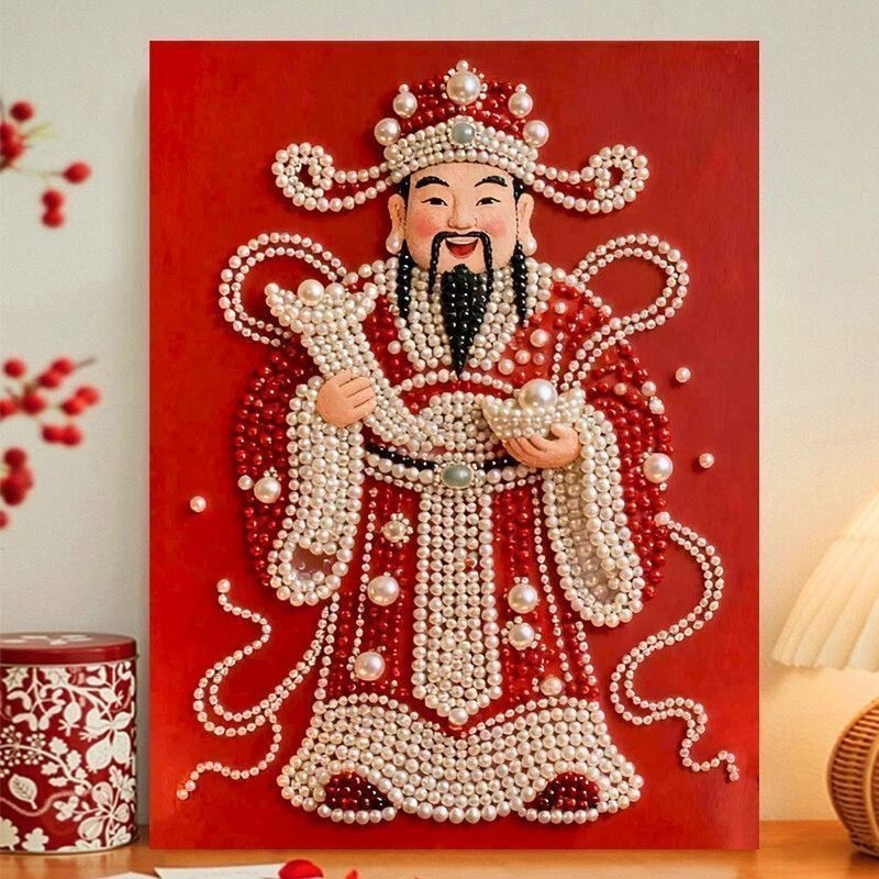 Pearl Painting DIY God of Wealth Self-Adhesive Handmade High-Value Hanging Living Room Decoration Painting for Friends Sunflower Diamond Painting