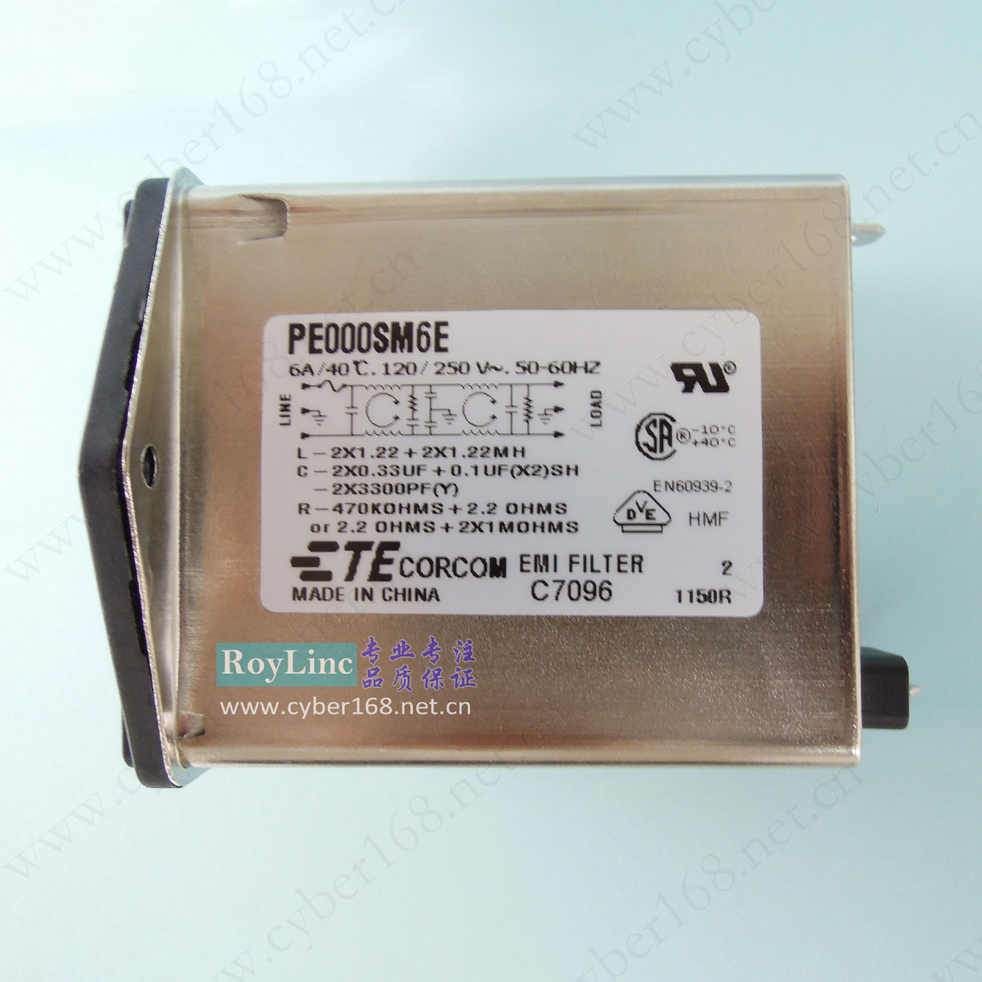 PE000SM6E P系列 Corcom双保险6A滤波器4-1609154-2 医疗开关电源