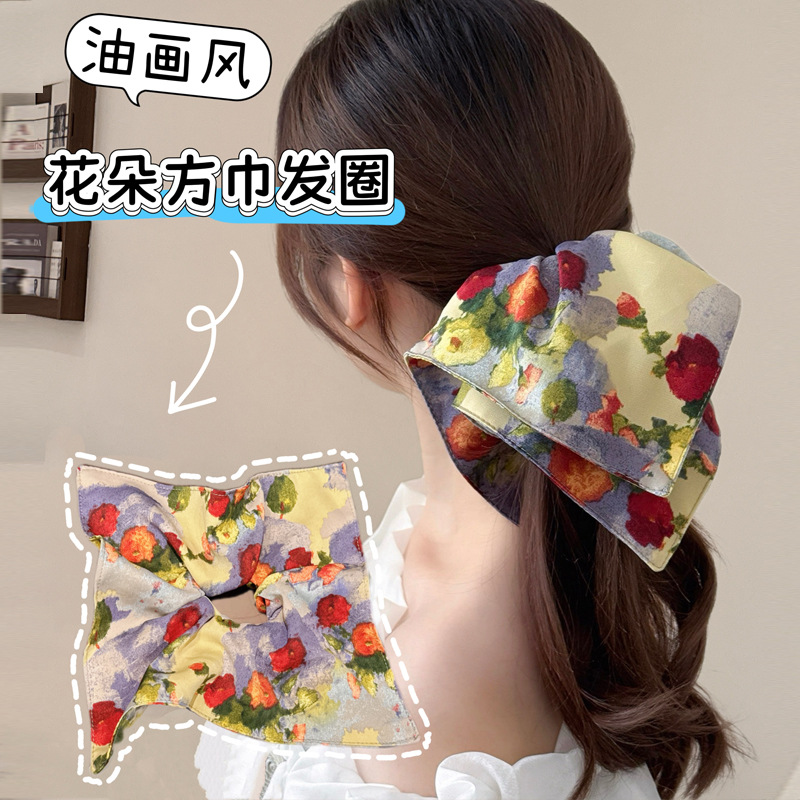 188 квадратный шарф с принтом масляной живописи