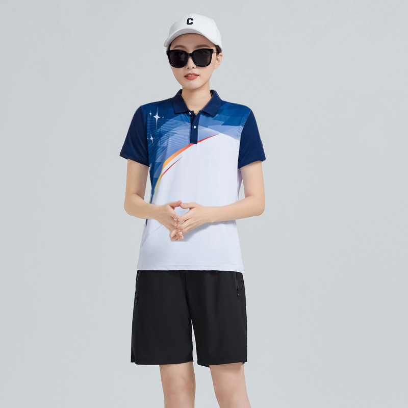 2024 nuevo deporte ocio rápido secado camiseta de verano hombre y mujer manga corta conjunto de ropa de correr transpirable logotipo imprimible al por mayor