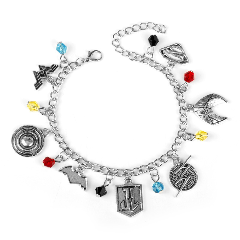 European and American Popular Wonder Woman, Batman, Spider-Man Series Metal Combination Bracelets, Export Fashion Jewelry Bracelets