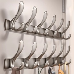 加厚掛衣架壁掛牆上門後掛衣鈎免打孔進門玄關粘貼排鈎強力衣帽鈎