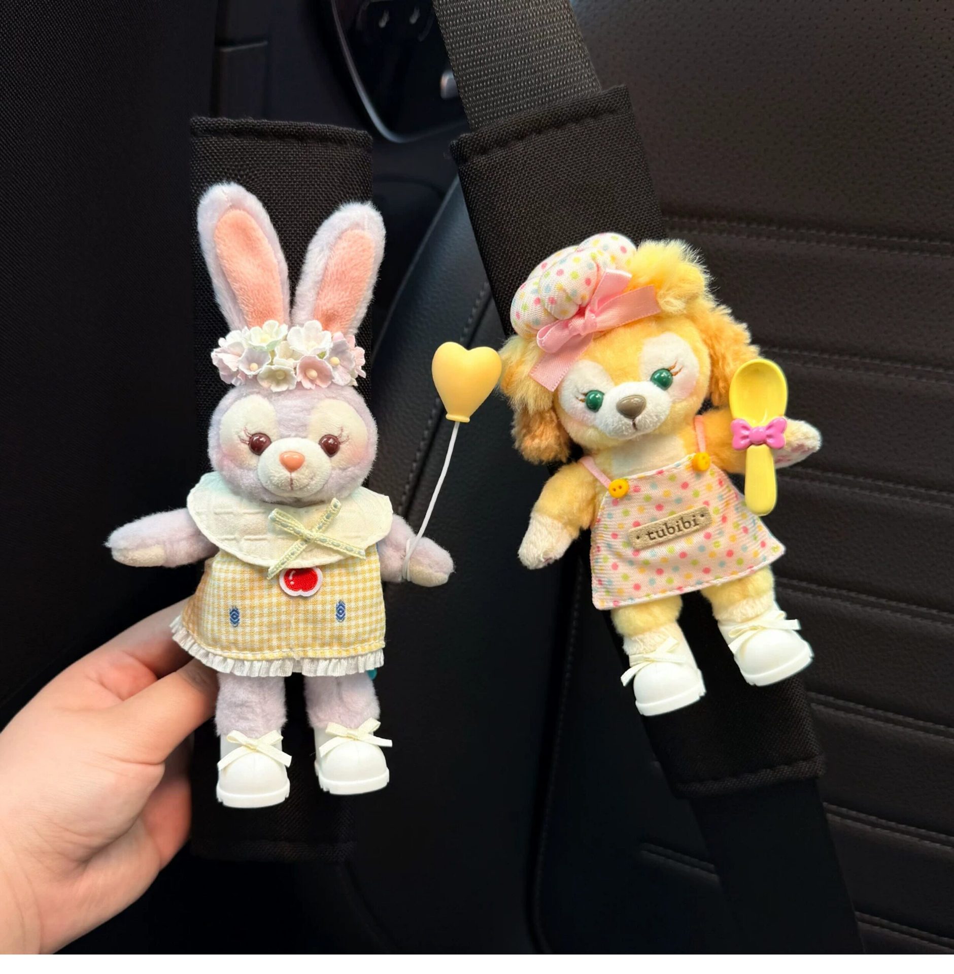 Cute Car Seatbelt Shoulder Pads for Women, Anti-Wear Clothing for a Couple, Featuring Linabell and Stellalou